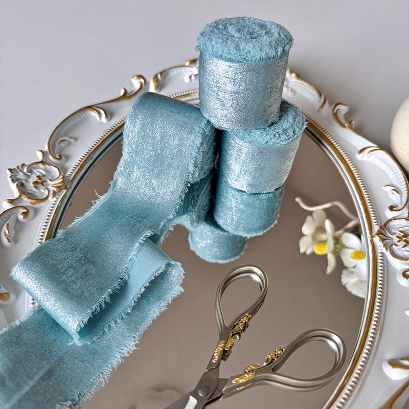 

Шелковая атласная лента шириной 4 см с рваными краями ручной работы, лента для свадебных сувениров в винтажном стиле, длина 5 м 4cm*5m