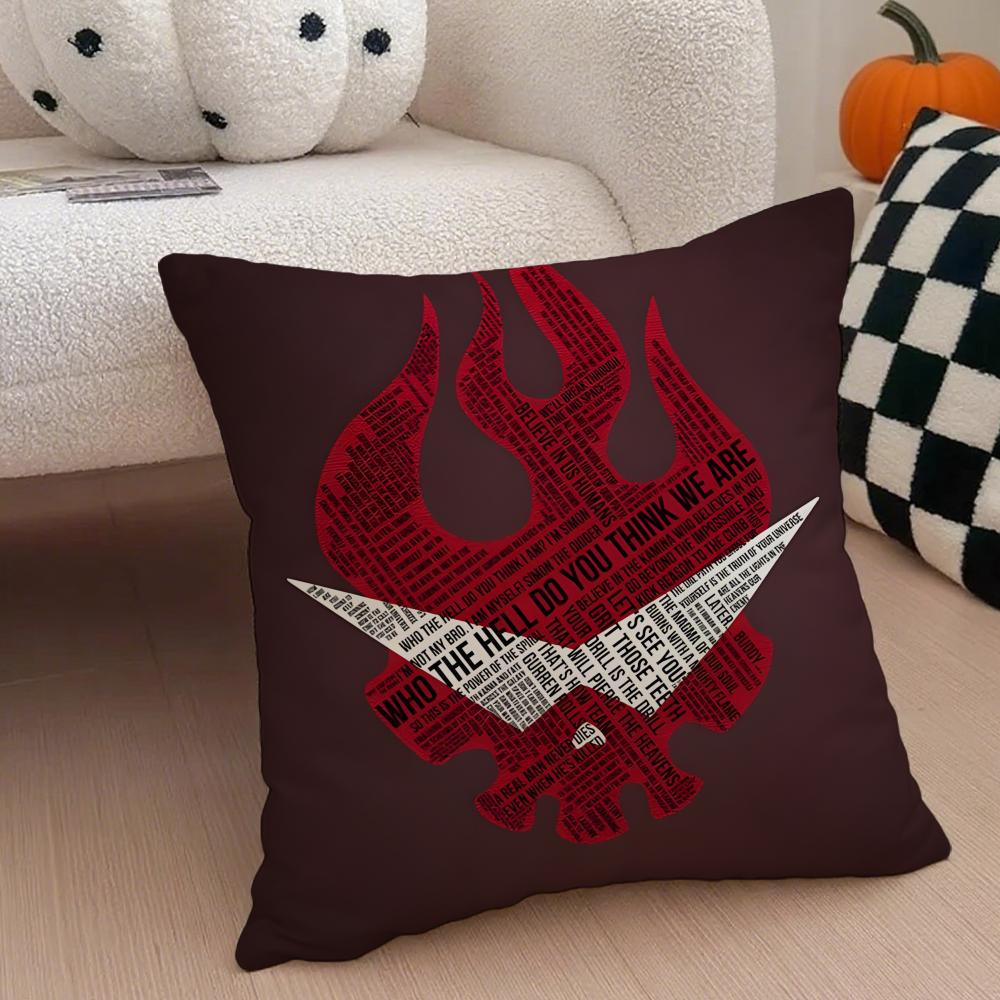 Ttengen Toppa Anime Cushion Cover Throw Pillow Cover Hidden Button Durable Polyester Chair Cushion
