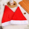 Red Santa Hat with Gold Velvet Plush Edge and Big Pom Pom for Adults and Children