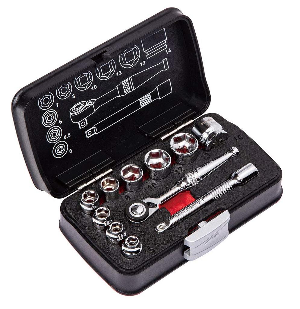 Suekage Tools Socket Wrench Set 11 Pieces Pro-Auto 1/4" PA2011,