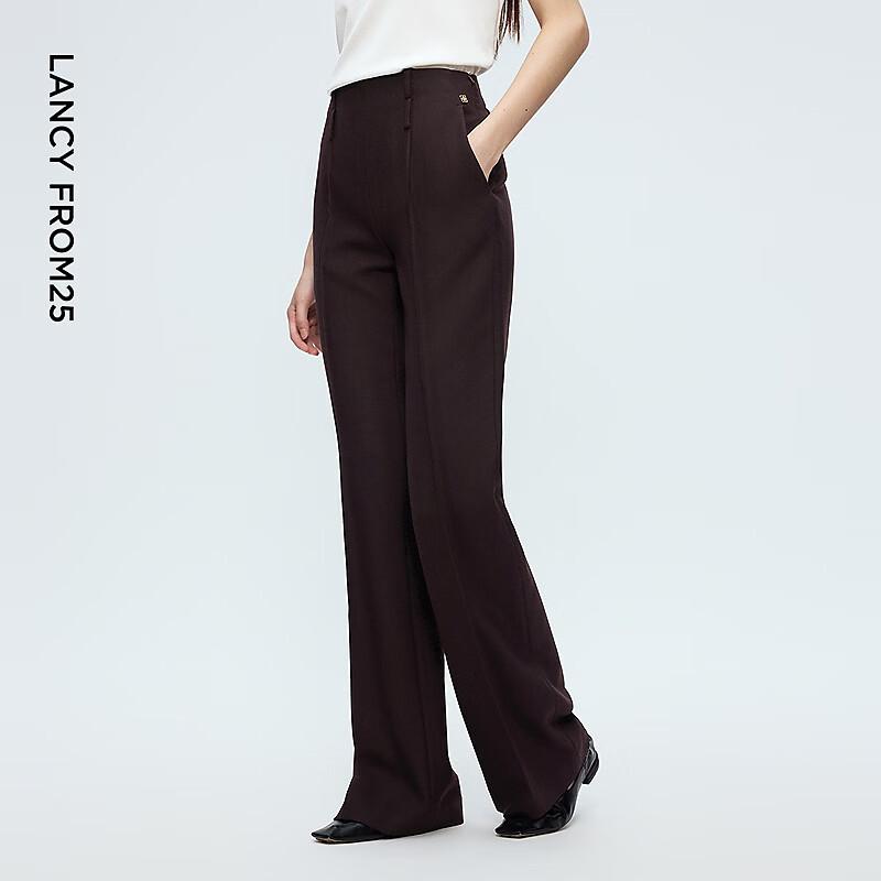 Lancy Women's Ankela Red Wool Blend Suit Pants