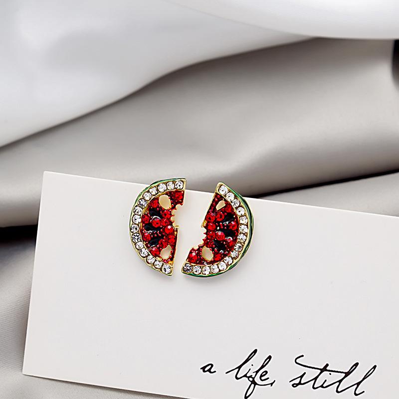 

2026 New Ins Fashion Korean Handmade Fruit Watermelon Stud Earring for women Cute student Female Wedding Party Gifts Jewelry United States