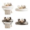 Suction Cup Shower Caddy Rustproof Space Aluminum Corner Shelf with Raised