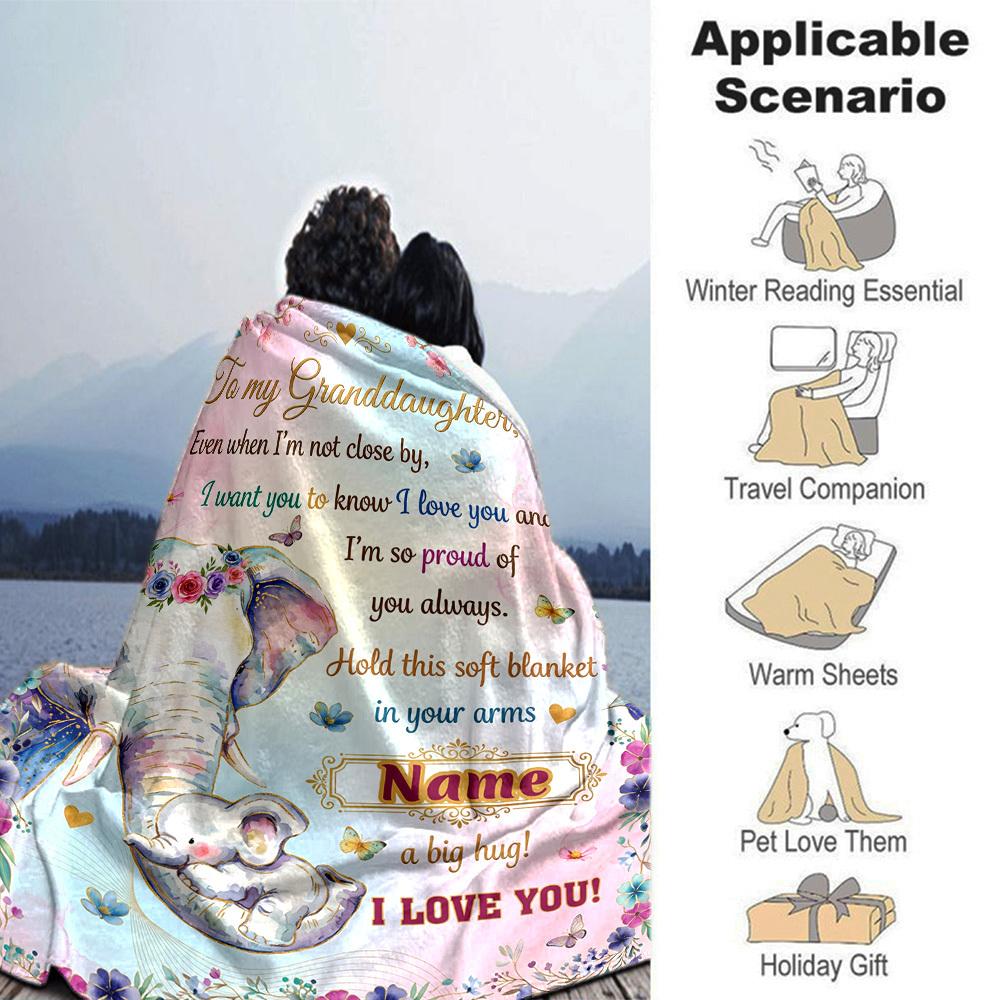 Granddaughter'S Love Blanket Personalized Name Blankets Soft And Comfortable Against The Skin Naps And The Office A Wonderful Gift For Friends Family