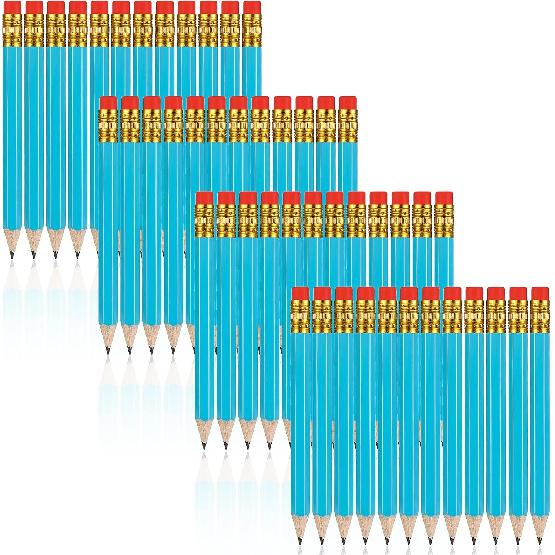 Zonon 48 Pieces Golf Pencils Mini Half Pencils with Eraser Short with Erasers Bulk Small for Kids HB Wedding Bridal School Office Writing Drawing