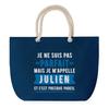Blue Beach Bag Rope Handle Julien Parfait Birthday Christmas Gift | Large Tote Bag & Sport