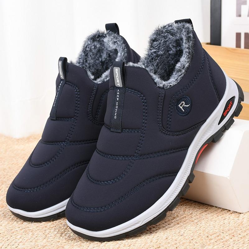 Winter Cotton Shoes Piled Thickened Cotton Shoes New Men's Wear-resistant, Warm and Non-slip Middle-aged Dad Big Cotton Shoes