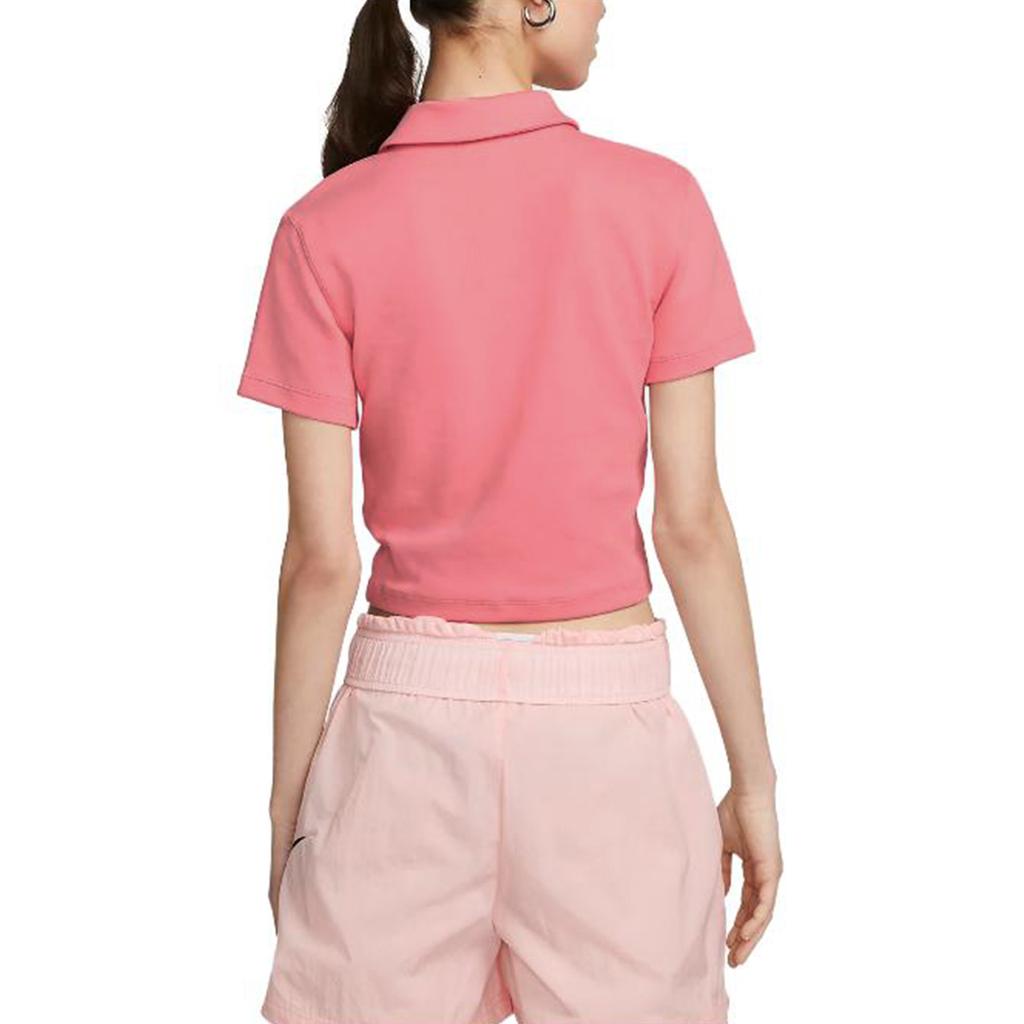 Nike Sportswear Essential Solid Polo T-Shirt Women Tops Pink DV7885-611