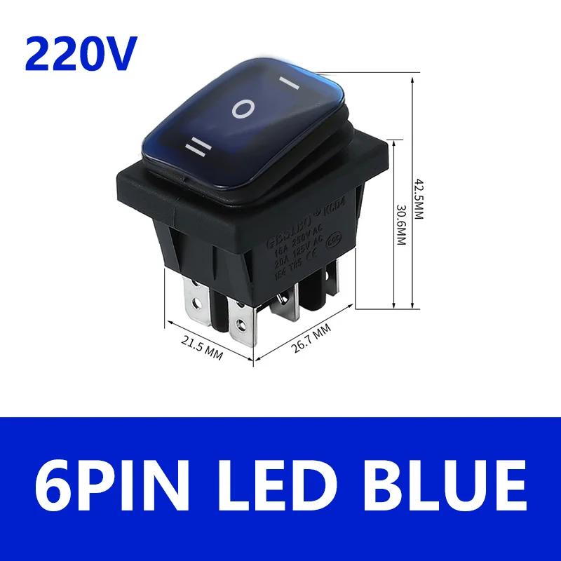 1/5/20PCS 3 Position 6 Pins KCD4 Waterproof Switch ON-OFF-ON Rocker Switch 12V Power Switch self-Locking 16A 250VAC 20A125VAC