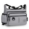 Multi-Zipper Pocket Men Shoulder Crossbody Bag with Bottler Holder Large Space Casual Messenger Bag for Outdoor Daily Use