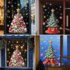 Weatherproof Balcony Stickers Christmas Tree Window Decals Candy Striped Snowflake Wall Stickers Waterproof Festive Home Decor PVC Removable