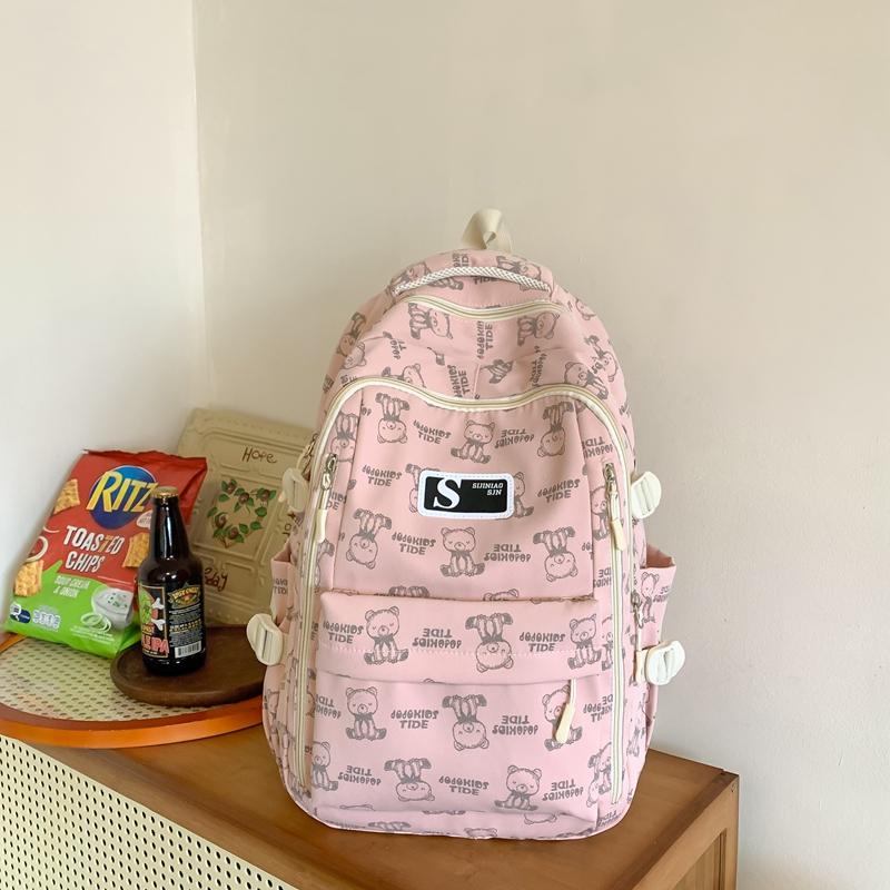Student Schoolbag Female Junior High School Large Capacity Backpack Bear Schoolbag
