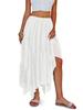 Women's Bohemian Maxi Skirt Flowy Asymmetric High Low Hem Casual Skirt
