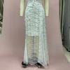2026 Summer Gorgeous Women's Dress: Strappy, Sexy V-Neck with Silver Foil and Dazzling Sequins for Evening Glamour