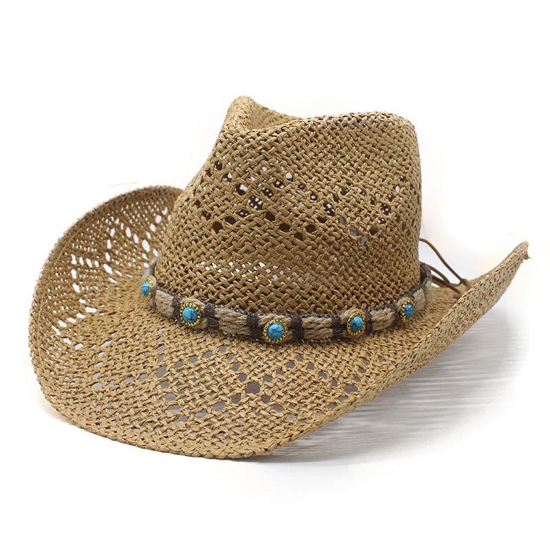 Ethnic Style Straw Hat With Wide Brim For Sun Protection And Breathability Summer Accessory хаки