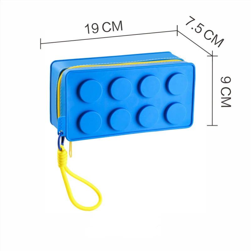 Creative Building Block Shaped Handbag Pen Storage Bag With Rope Portable Stationery Organizer Pencil Case Sundries Organizer