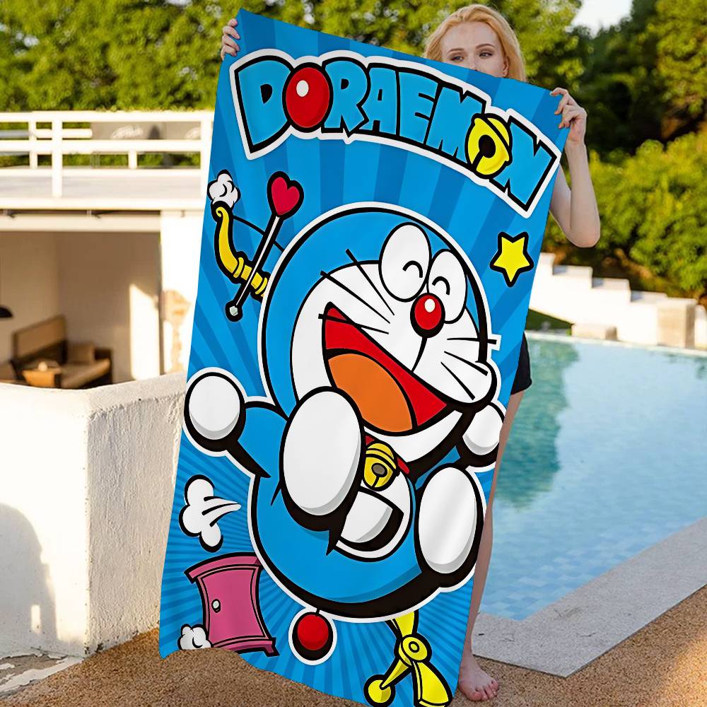 Funny Cartoon D-Doraemones Movie Microfiber Printed Beach Towel Mountain Climbing Yoga Beach Swimming Running Absorbent Towel