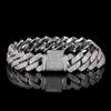 14mm Full Diamond Cuban Bracelet for Women Silver Plated Iced Out CZ Cuban Link Bracelet Fine Jewelry