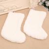 Pure White Plush Christmas Stocking Christmas Gift Bag Christmas Decoration Pendant Stocking Gift