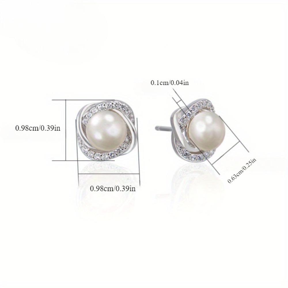 1 Pair of Pearl Earrings Men's Pearl Jewelry Earrings