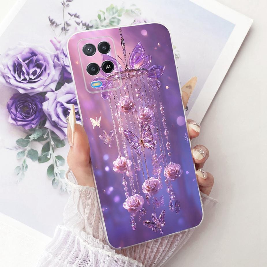 For Oppo A54 4G Case CPH2239 Luxury Butterfly Painted Cover Soft Silicone Phone Case For Oppo A54 5G A 54 s OppoA54s Fundas Bags