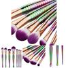 Gujhui Mermaid Makeup Brush Set 5 Pieces Nylon Brushes Long Handle Purple Hair Exquisite Design