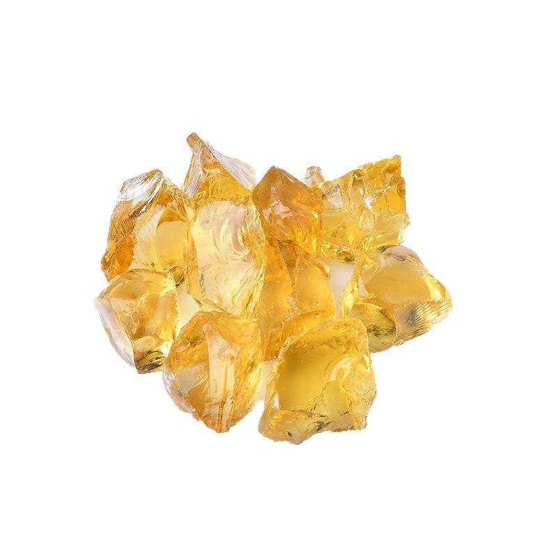 Yellow Glazed Crystal Granules: Decorative Raw Stone for Incense, Office, Aquarium, and Pond Decor.