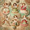 6 Stück Weihnachtsengel-Anhänger Vintage Weihnachtsengel Papieranhänger Weihnachtsbaum-Dekoration für Zuhause Xmas Wandbehang-Ornament