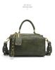 Olive Green Retro Women's Handbag with Cute Pendant - Versatile Commuter Tote