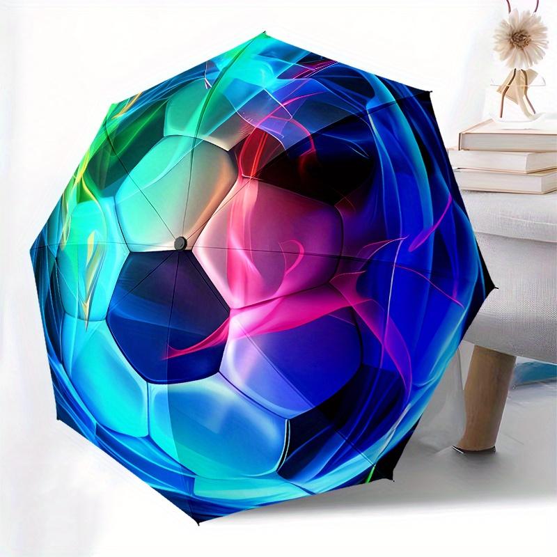 Soccer Ball Abstract Art themed Eight rib Automatic Folding Umbrella Is Suitable for Both Men and Women, Making It A Perfect Christmas and V