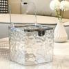 Mini Desktop Trash Can with Spring Cover and Glacier Design