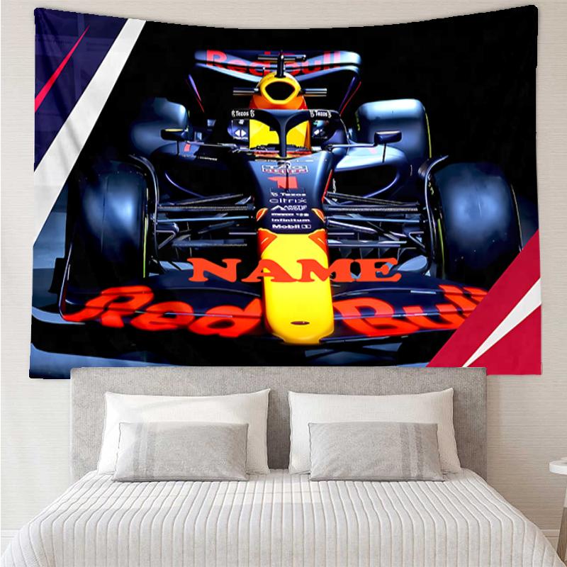 Custom Name Racing Print Tapestry, Backdrop, Easy Setup, Ideal for Bedroom, Office & Living Room, with Aesthetic Wall Hanging Decor.