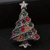 Christmas Tree Shape Sparkling Brooch Unisex Vintage Green Rhinestone Plants Party Casual Brooch Pin Gift Accessories for Women