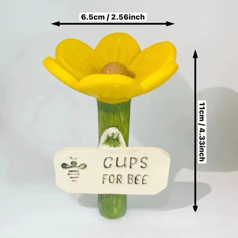 Bee Bath With Flower Design Bee Pollinator Feeder Drinking Cup For Thirsty Pollinators Insects For Outdoor Garden Yard Decor