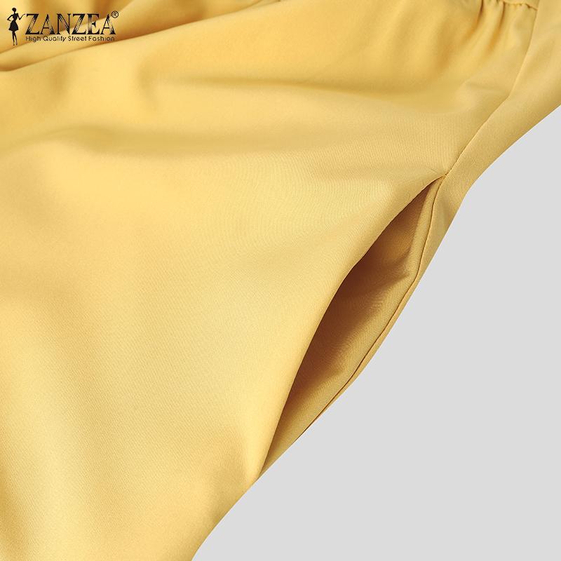 ZANZEA Женское повседневное платье в полоску без рукавов с U-образным вырезом — фото 9