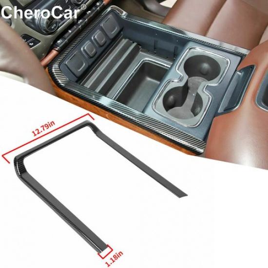 For 14-18 Chevy Silverado GMC Sierra Interior Cup Holder Frame Trim Carbon Fiber