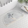 Scandinavian Style Geometric Semi Circle Bathroom Floor Mat Plush Water Absorbent Non Slip Floor Mat Home Decoration
