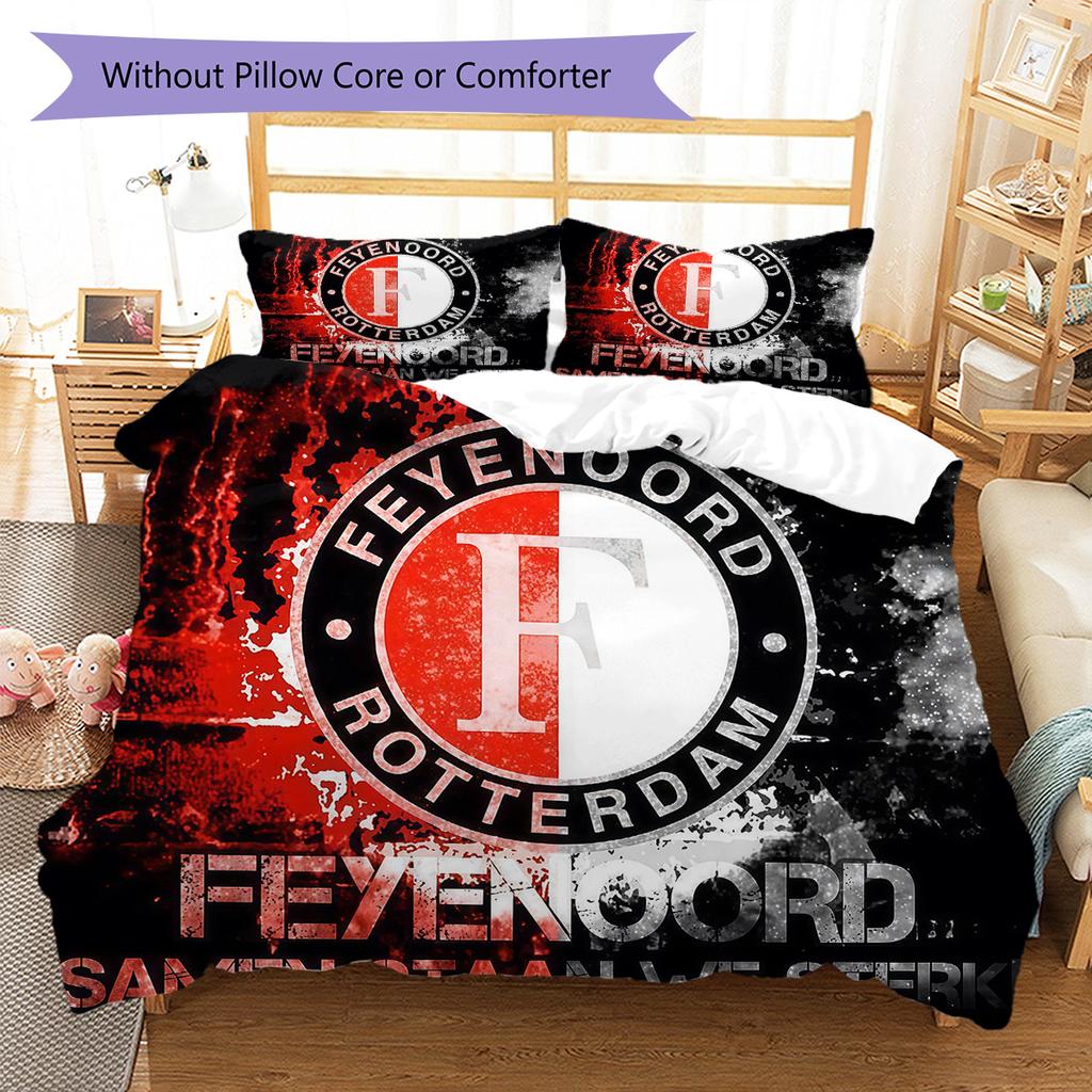 Feyenoord  Pattern Bedding Quilt Set Quilt Cover Pillowcase Home Decoration Birthday Gift (1 * duvet cover + 2 * pillowcase, without core)