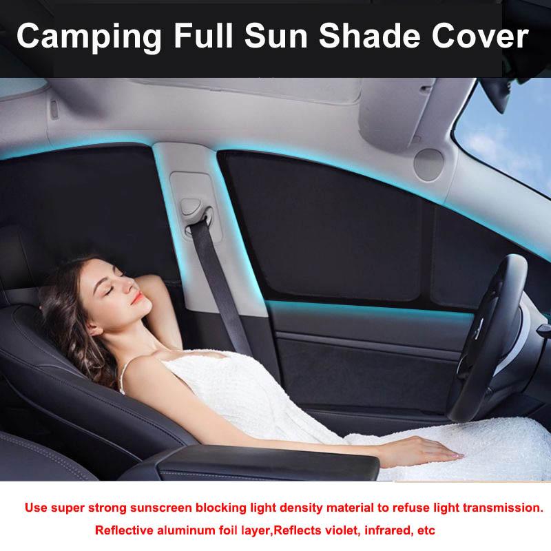 AABLU1 Car Sunshade for Tesla Model Y Juniper 2026 2025 2024 Sun Shade Cover Privacy Rear Window Shades Windowshield Protect Cover Set