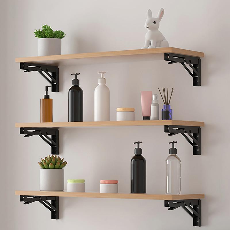 1/2Pcs Cold Rolled Steel Collapsible Shelf Heavy Duty Triangle Folding Angle Shelf Bracket For Table Work Bench Wall Mounted
