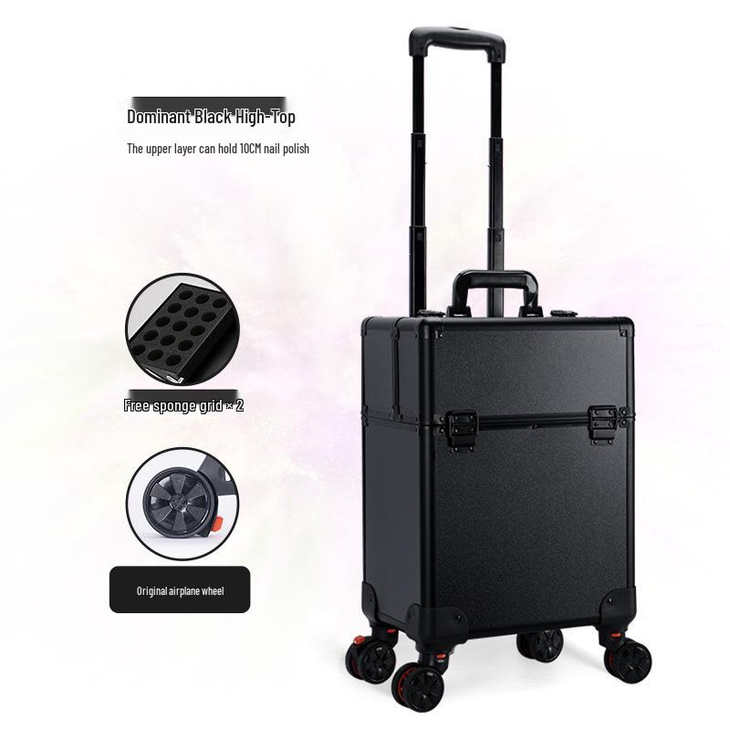 Professioneller Kosmetikkoffer mit Trolley: Aufbewahrung für Nailart-, Tattoo-, Friseur- und Makeup-Artist-Utensilien, Lieferung in einem Stück