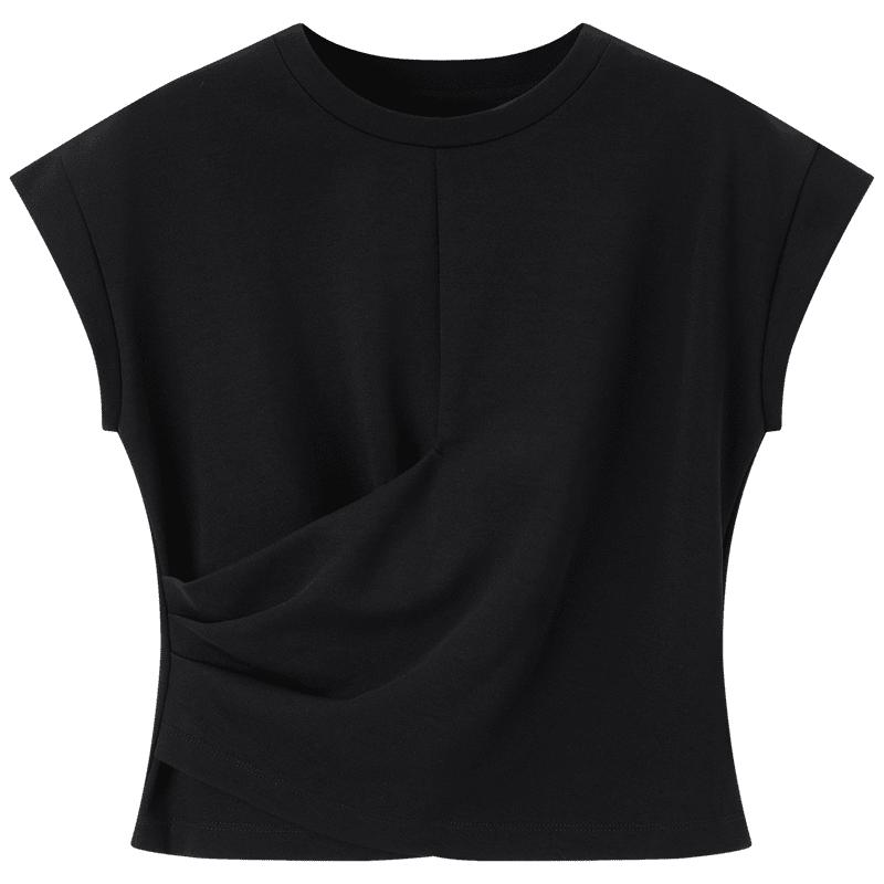 PEACEBIRD Women s Fly-Sleeve Twist-Front T-Shirt S