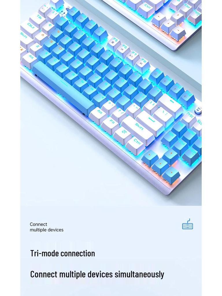 AULA F3009 Wireless Three-Mode 87-Key Mechanical Keyboard for Esports, Gaming, and Office Use