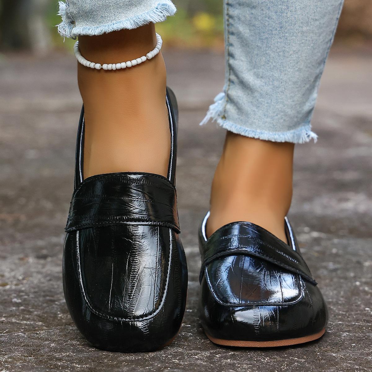 

Женские туфли на мягкой подошве, осень 2025, новые, плоские, больших размеров, ленивые туфли-бини на одну ногу 43 чёрный