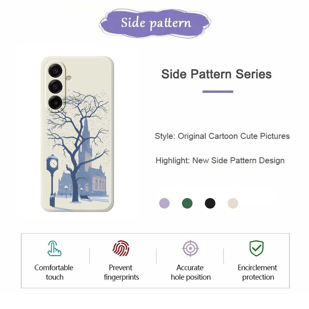 For Samsung Galaxy A17 5G Case Street Outside The Castle Pattern Printing Straight Edge TPU Phone Back Cover