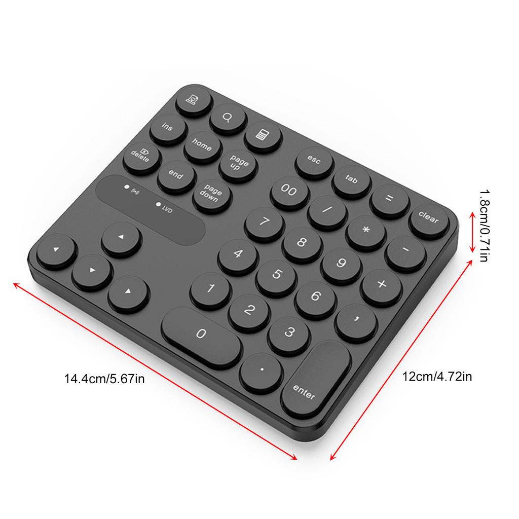 2,4G Drahtlose Ziffernblock 35 Tasten Kompakte Nummer Pad Kompatibel mit WinMacOS Kleine Tastatur