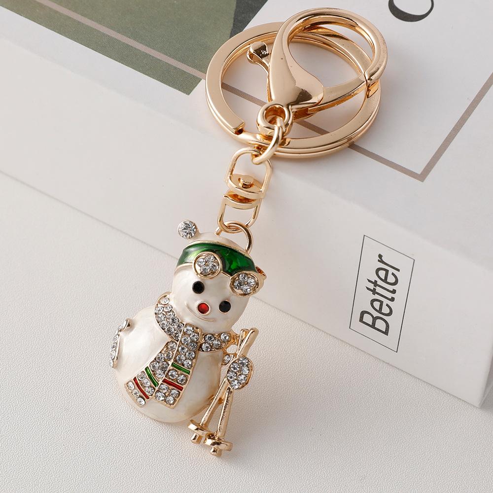 European and American Christmas Series Keychain Cute Christmas Tree Dripping Metal Pendant Christmas Decoration