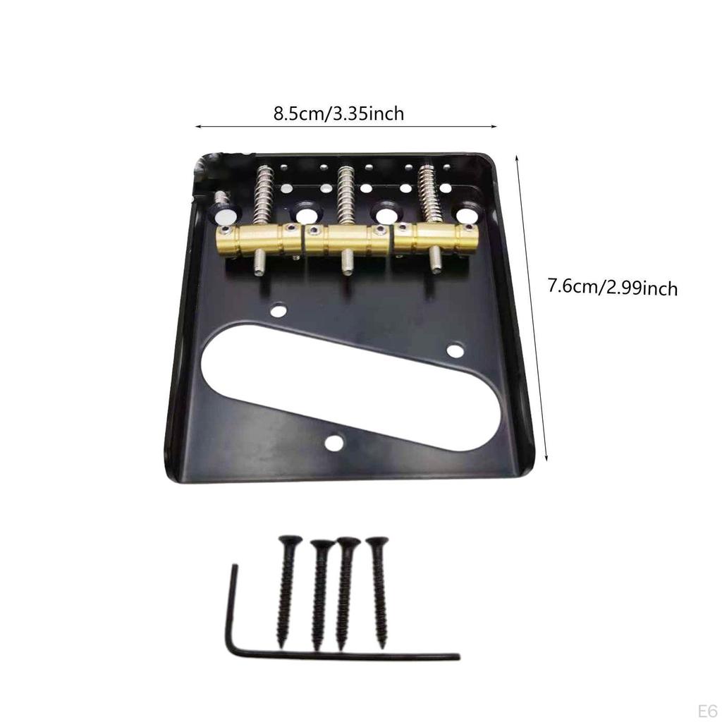 3-saitige E-Gitarren-Brücken-Set mit Messing-Saitenreitern und einfachem Installationskit