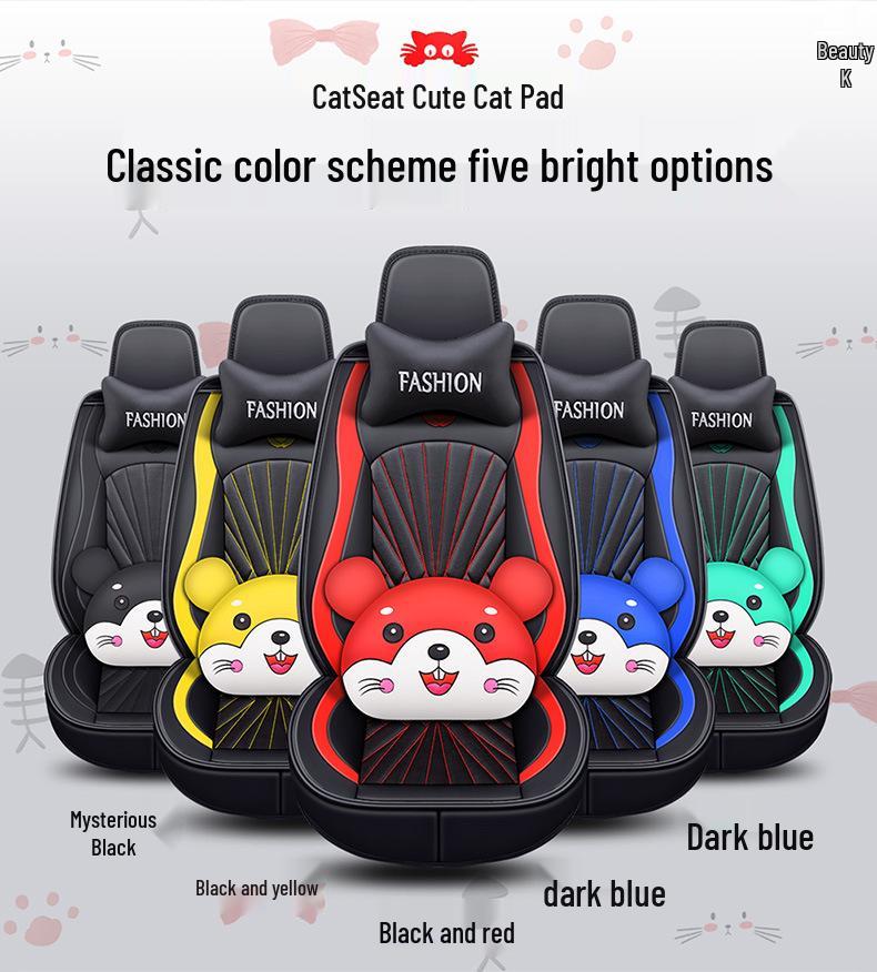 2020 Full Coverage Cartoon Leather Car Seat Cushion