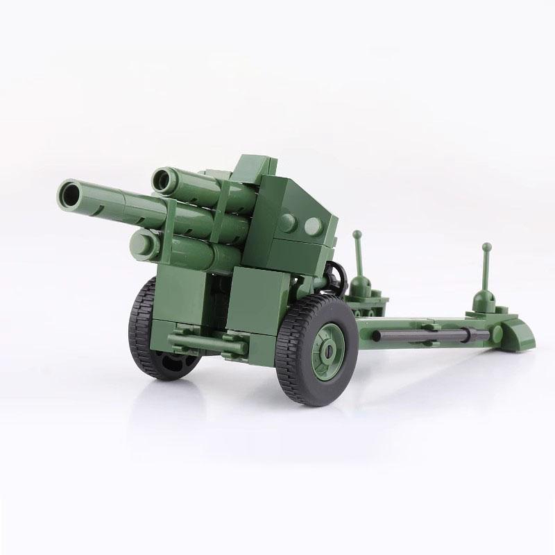 MOC WW2 Militärpistole Kanone Bausteine Schwere Waffen Kriegsszene Soldaten Armee Figuren Zubehör Waffen Steine Spielzeug